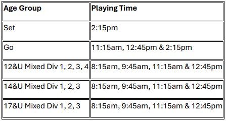 Time Table Netball Season 2026 – Busselton Netball Association